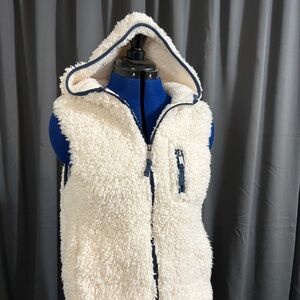 Fuzzy vest with hood